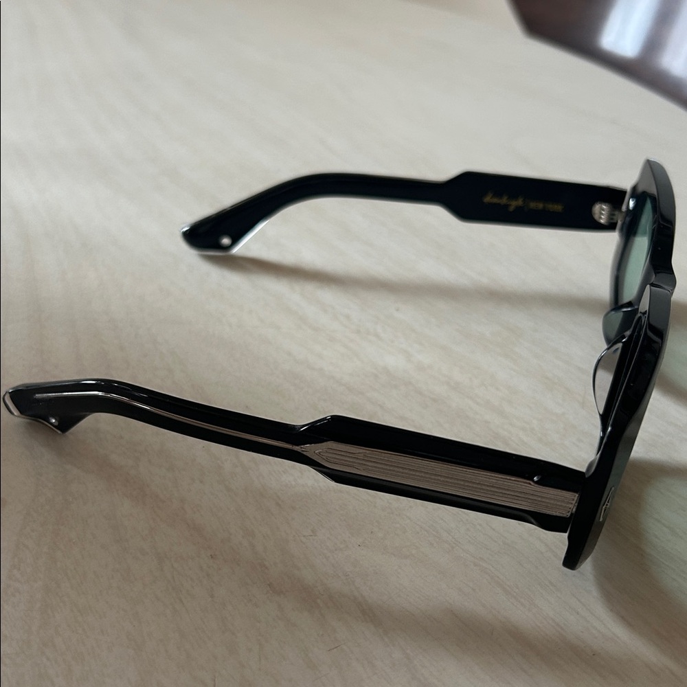 Donahugh Jensen Black Rectangular Sunglasses with… - image 7